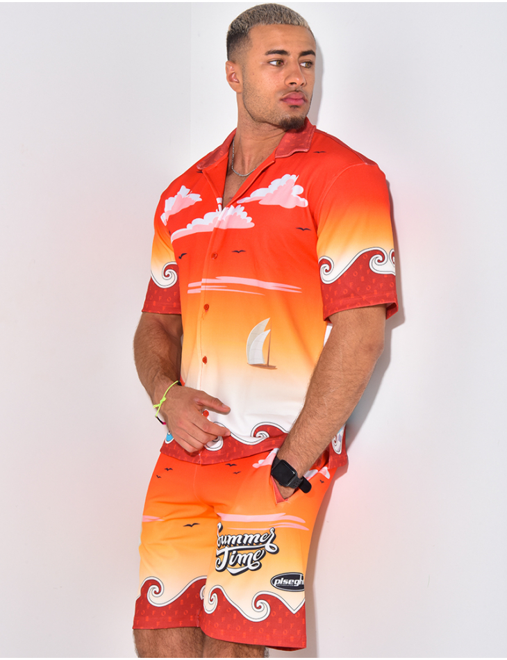 Ensemble short et chemise à motifs Ensemble short et chemise à motifs