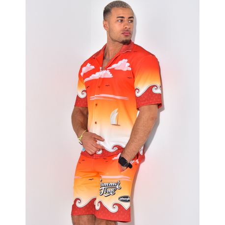 Ensemble short et chemise à motifs Ensemble short et chemise à motifs