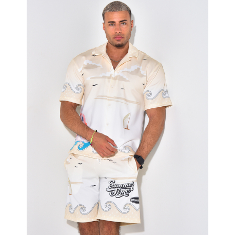 Ensemble short et chemise à motifs Ensemble short et chemise à motifs