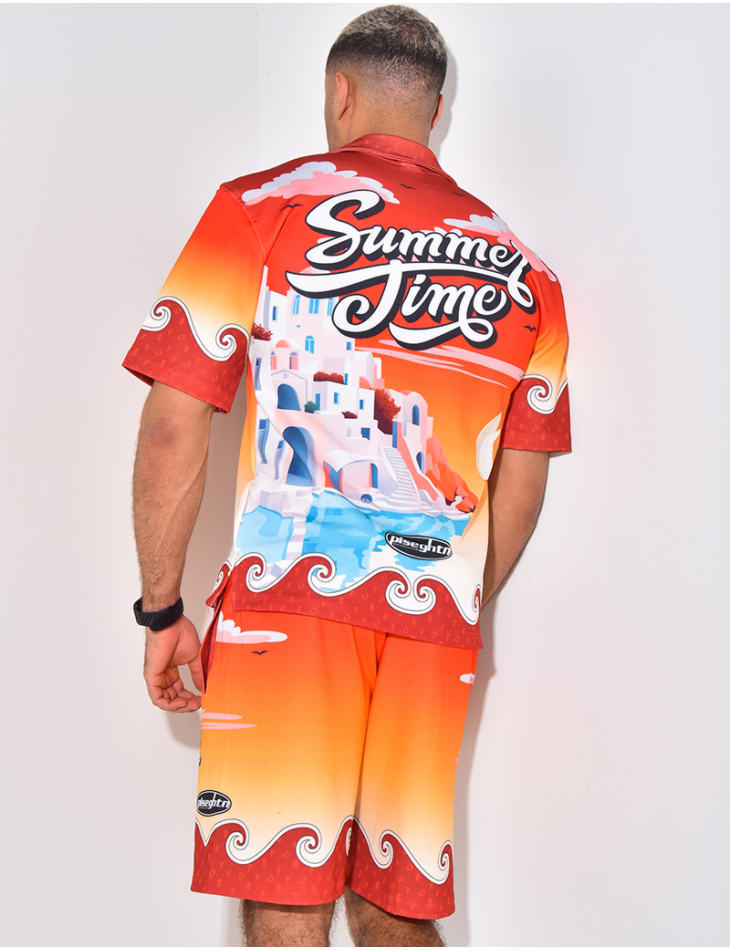 Ensemble short et chemise à motifs Ensemble short et chemise à motifs