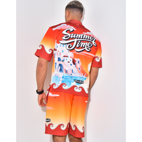 Ensemble short et chemise à motifs Ensemble short et chemise à motifs