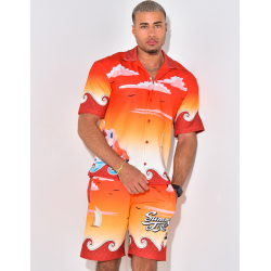 Ensemble short et chemise à motifs Ensemble short et chemise à motifs