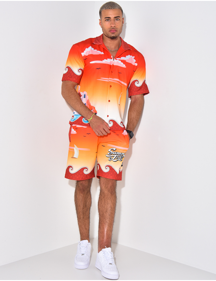 Ensemble short et chemise à motifs Ensemble short et chemise à motifs