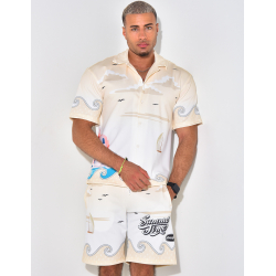 Ensemble short et chemise à motifs Ensemble short et chemise à motifs