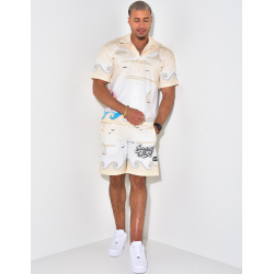 Ensemble short et chemise à motifs Ensemble short et chemise à motifs