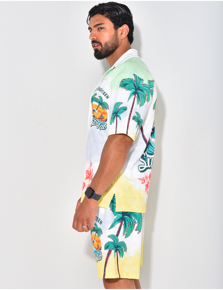 Ensemble short et chemise à motifs Ensemble short et chemise à motifs