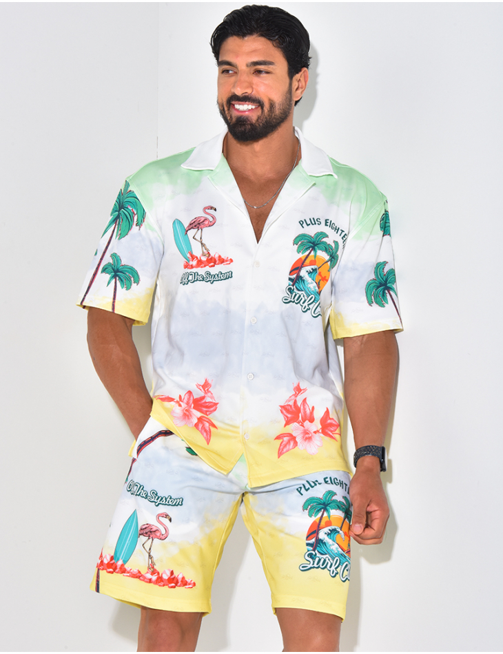 Ensemble short et chemise à motifs Ensemble short et chemise à motifs