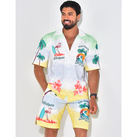 Ensemble short et chemise à motifs Ensemble short et chemise à motifs