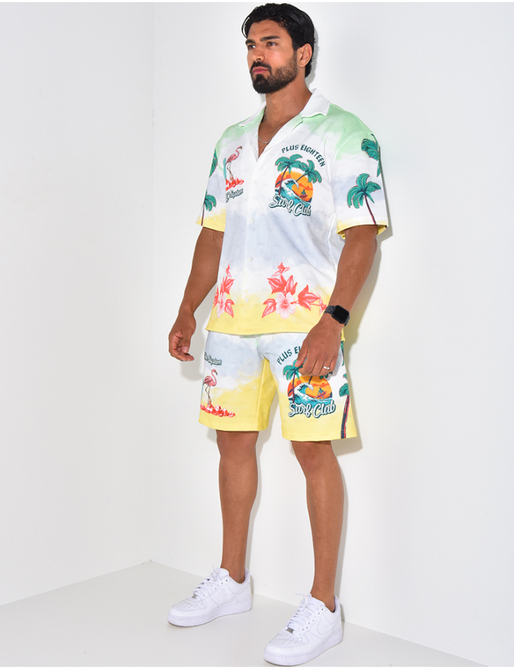 Ensemble short et chemise à motifs Ensemble short et chemise à motifs