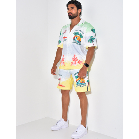 Ensemble short et chemise à motifs Ensemble short et chemise à motifs