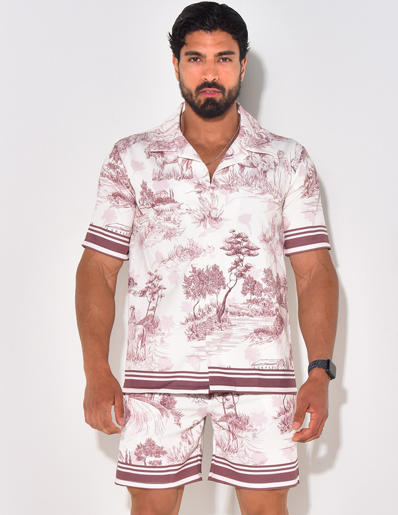 Ensemble short et chemise manches courtes