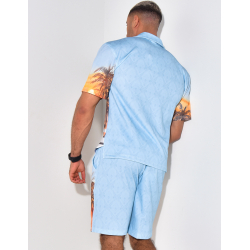 Ensemble short et chemise à motifs palmiers Ensemble short et chemise à motifs palmiers