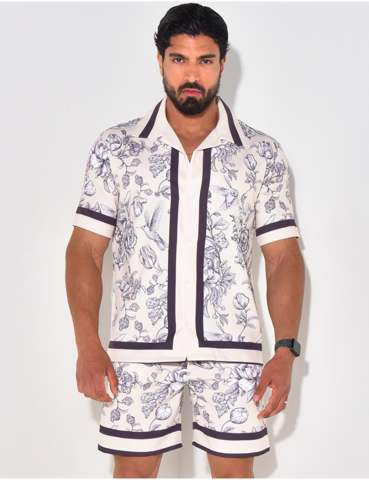 Ensemble short et chemise à motifs Ensemble short et chemise à motifs