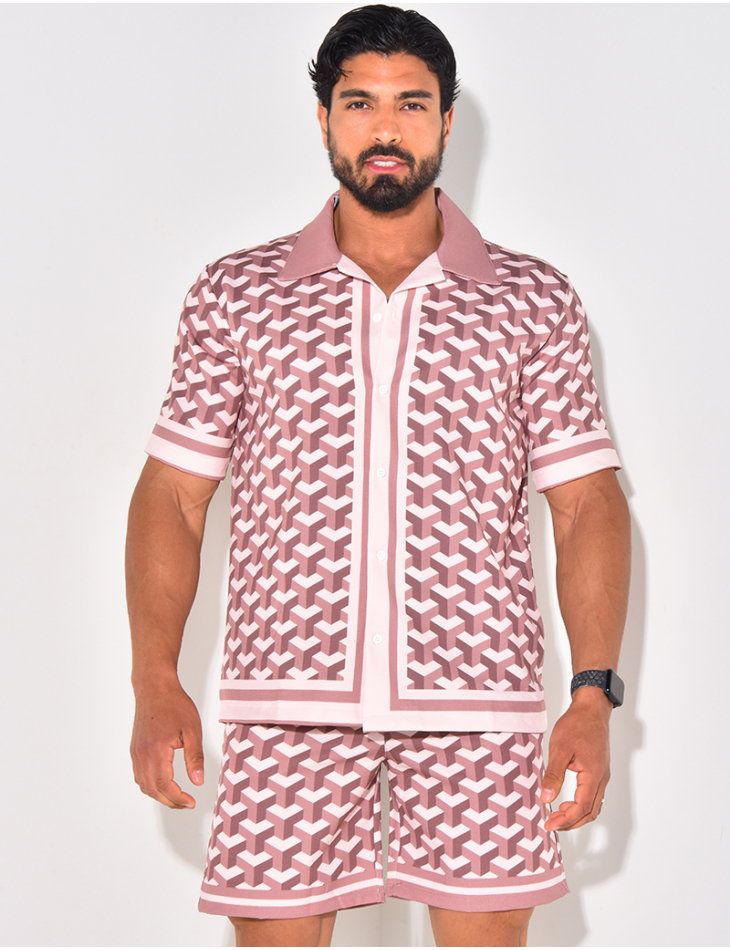 Ensemble short et chemise à motifs Ensemble short et chemise à motifs