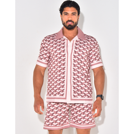 Ensemble short et chemise à motifs Ensemble short et chemise à motifs