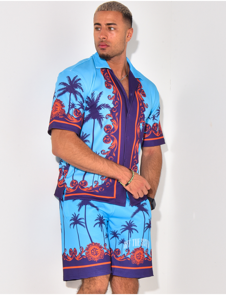 Ensemble short et chemise à motifs Ensemble short et chemise à motifs