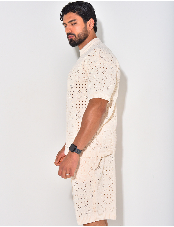 Ensemble short et t-shirt ajouré Ensemble short et t-shirt ajouré
