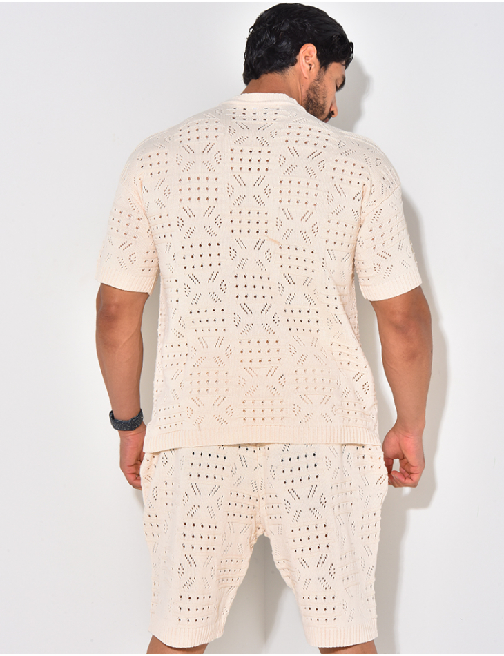 Ensemble short et t-shirt ajouré Ensemble short et t-shirt ajouré