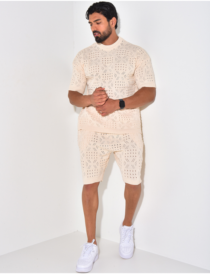 Ensemble short et t-shirt ajouré Ensemble short et t-shirt ajouré