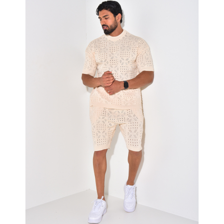 Ensemble short et t-shirt ajouré Ensemble short et t-shirt ajouré