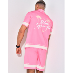 Ensemble short et chemise manches courtes à motifs étoiles Ensemble short et chemise manches courtes à motifs étoiles