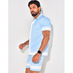 Ensemble short et chemise manches courtes à motifs étoiles Ensemble short et chemise manches courtes à motifs étoiles