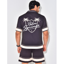 Ensemble short et chemise manches courtes à motifs étoiles Ensemble short et chemise manches courtes à motifs étoiles