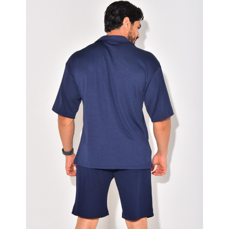 Ensemble short et chemise manches courtes texturé Ensemble short et chemise manches courtes texturé