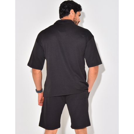 Ensemble short et chemise manches courtes texturé Ensemble short et chemise manches courtes texturé