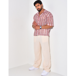 Chemise manches courtes ajourée à motifs Chemise manches courtes ajourée à motifs