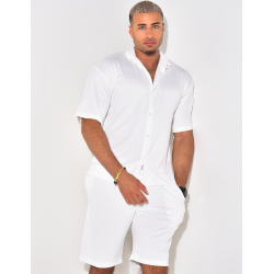 Ensemble short et chemise manches courtes texturé Ensemble short et chemise manches courtes texturé