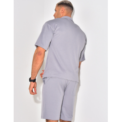 Ensemble short et chemise manches courtes texturé Ensemble short et chemise manches courtes texturé