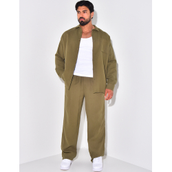 Ensemble pantalon et chemise manches longues oversize en coton