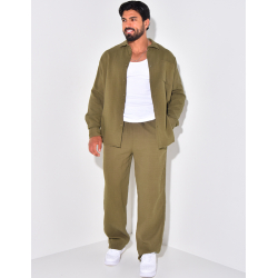 Ensemble pantalon et chemise manches longues oversize en coton