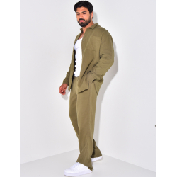 Ensemble pantalon et chemise manches longues oversize en coton