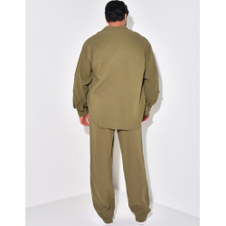 Ensemble pantalon et chemise manches longues oversize en coton