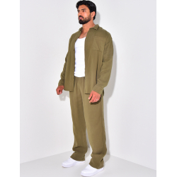 Ensemble pantalon et chemise manches longues oversize en coton