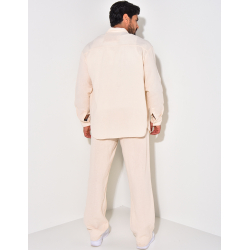 Ensemble pantalon et chemise manches longues oversize en coton Ensemble pantalon et chemise manches longues oversize en coton