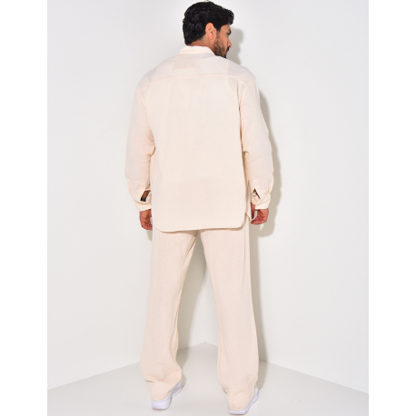 Ensemble pantalon et chemise manches longues oversize en coton Ensemble pantalon et chemise manches longues oversize en coton