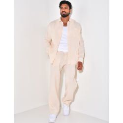 Ensemble pantalon et chemise manches longues oversize en coton Ensemble pantalon et chemise manches longues oversize en coton