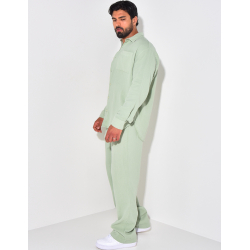 Ensemble pantalon et chemise manches longues oversize en coton Ensemble pantalon et chemise manches longues oversize en coton