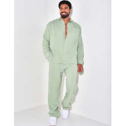 Ensemble pantalon et chemise manches longues oversize en coton Ensemble pantalon et chemise manches longues oversize en coton