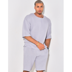 Ensemble short et t-shirt oversize texturé