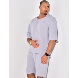 Ensemble short et t-shirt oversize texturé