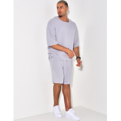 Ensemble short et t-shirt oversize texturé