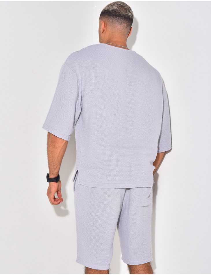 Ensemble short et t-shirt oversize texturé