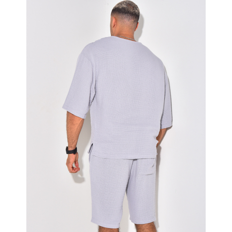 Ensemble short et t-shirt oversize texturé