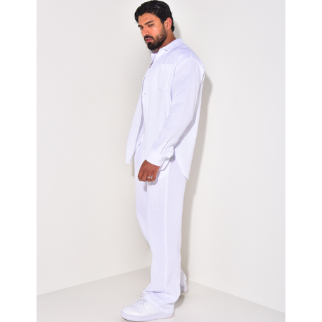 Ensemble pantalon et chemise manches longues oversize en coton Ensemble pantalon et chemise manches longues oversize en coton