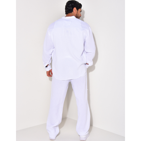 Ensemble pantalon et chemise manches longues oversize en coton Ensemble pantalon et chemise manches longues oversize en coton