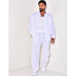 Ensemble pantalon et chemise manches longues oversize en coton Ensemble pantalon et chemise manches longues oversize en coton